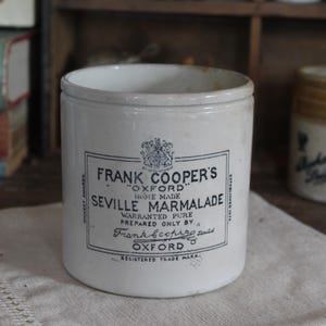 ZELDZAME 2LB antieke reclamepot, Frank Cooper Jar, Engelse reclamepot, antieke weckpot, boerderijdecor, antieke marmeladepot