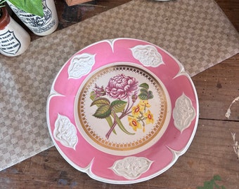 Rare Vintage Portmeirion Cake Plate, Vintage Portmeirion Plate, Vintage Cake, Parian ware plate, wall plate, floral plate, decorative plate