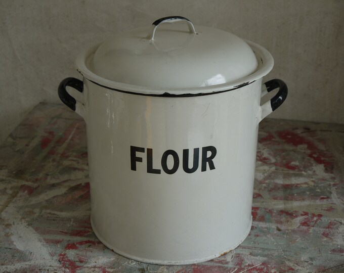 Vintage Large Enamel Flour Bin Vintage Flour Bin Flour Etsy