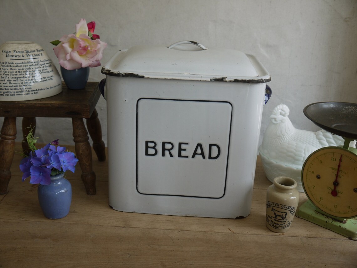 Rare Vintage Bread Box Vintage Enamel Bread Bin Enamel Etsy