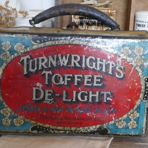 Vintage sweet Tin - Rustic Vintage  Tin - Advertising Tin - Kitchen Canister - Vintage Canister - sweet Tin - Candy Tin