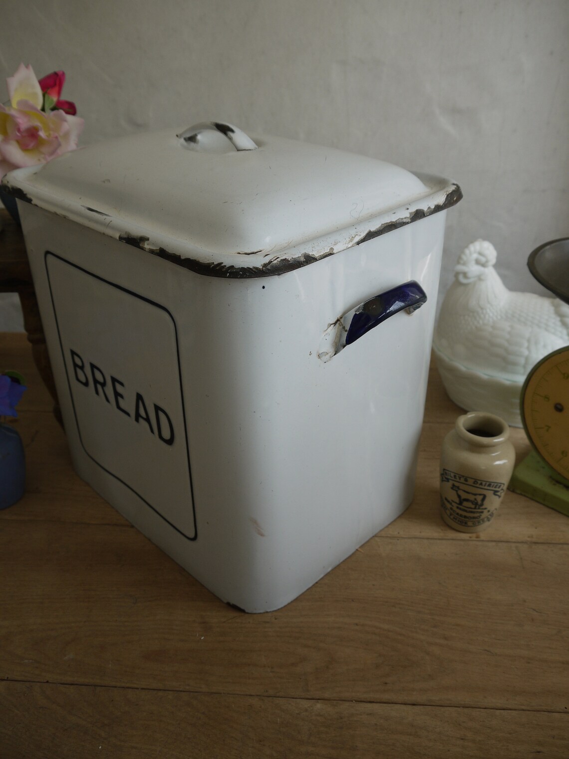 Rare Vintage Bread Box Vintage Enamel Bread Bin Enamel Etsy