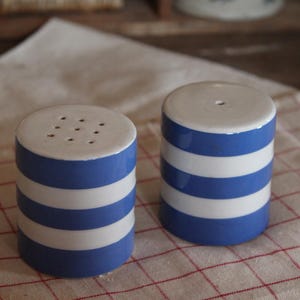 Vintage TG Green Cornishware Canister: Salt and Pepper Pots