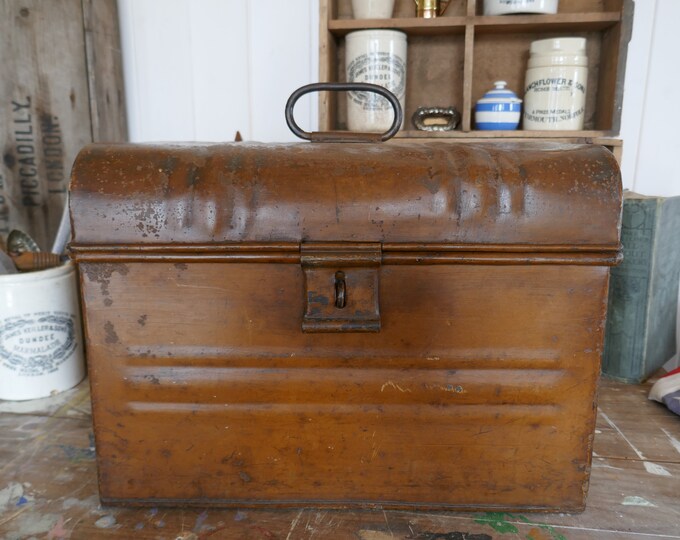 Vintage Travel Trunk Vintage Tin Trunk Antique Trunk Etsy