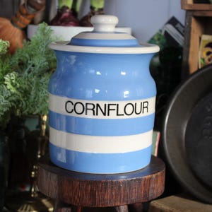 pot de cuisine en cornishware vintage TG vert, cornishware bleu et blanc, cornishware vintage, bidon de cuisine vintage, pot TG vert