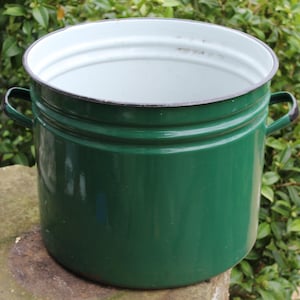 XL Vintage Metal Garden Planter, Vintage Metal Plant pot, Vintage Planter, Christmas Tree Bucket, Garden Planter, Garden Planter, Log Bucket