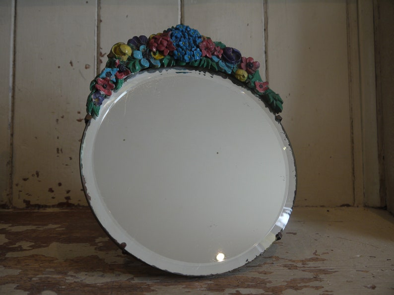 Large Vintage Mirror Barbola Vanity Dressing Table English