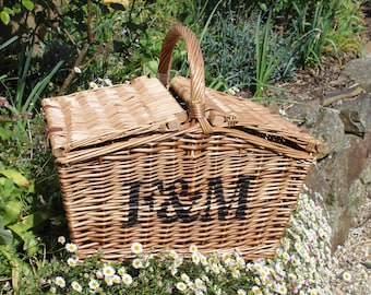 Large Fortnum and Mason Wicker Picnic Basket – Vintage Hamper Storage