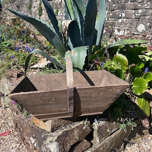 Vintage French Trug Basket, Wooden Trug Basket, Vintage Basket, French Gardening Basket, Trug Basket, Gardening Basket, Storage Basket