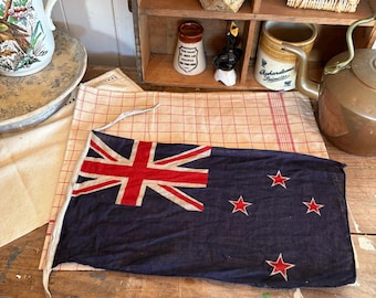 Vintage New Zealand Cotton Flag: British Made, Circa 1930s