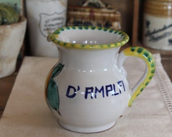 Vintage Italian Studio Pottery Jug: Handmade Jug pitcher