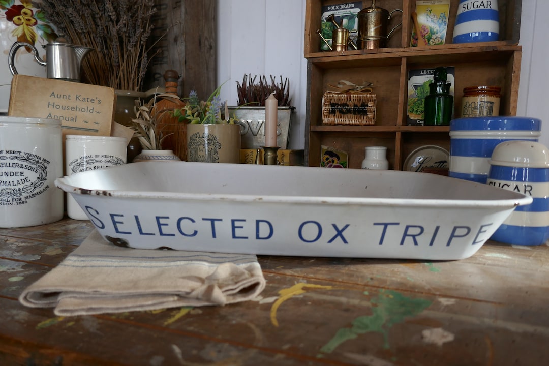 Rare Advertising Enamel Roasting Tray Kitchen Enamelware Kitchen Decor Enamel Tray Baking Tray