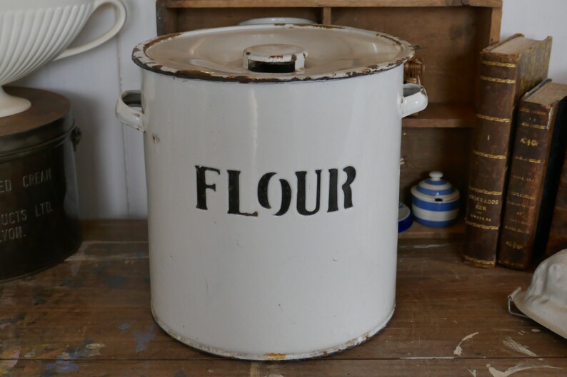 Vintage Enamel Flour Bin Vintage Flour Bin Flour Store Etsy UK