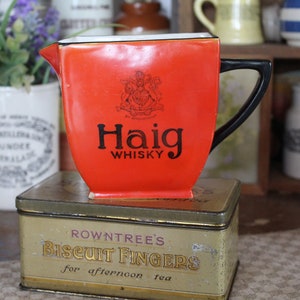 Vintage Carltonware Haig Whisky Jug: 1930s Hand-Painted Pitcher