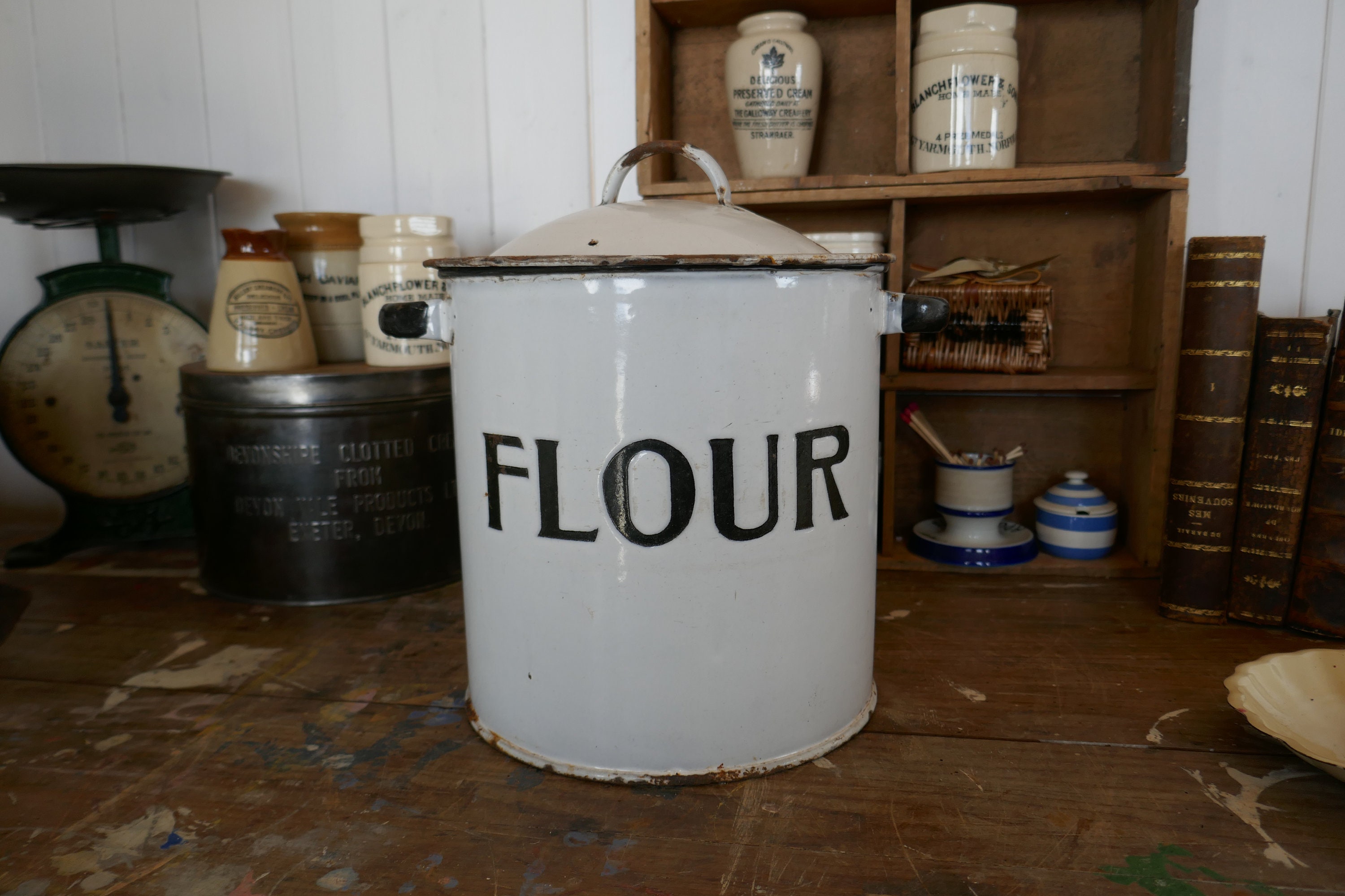 Vintage Enamel Flour Bin Vintage Flour Bin Flour Store Etsy UK