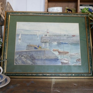 Vintage English Watercolour - Coastal Painting - Enlish Seaside watercolour - vintage painting - Sea painting - Coast Style - Seascape