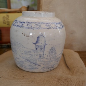 Antique Ginger Jar - Antique advertising Pot - Ironstone pot - Ironstone Advertising Pot - Ginger Jar - Antique English Advertising pot
