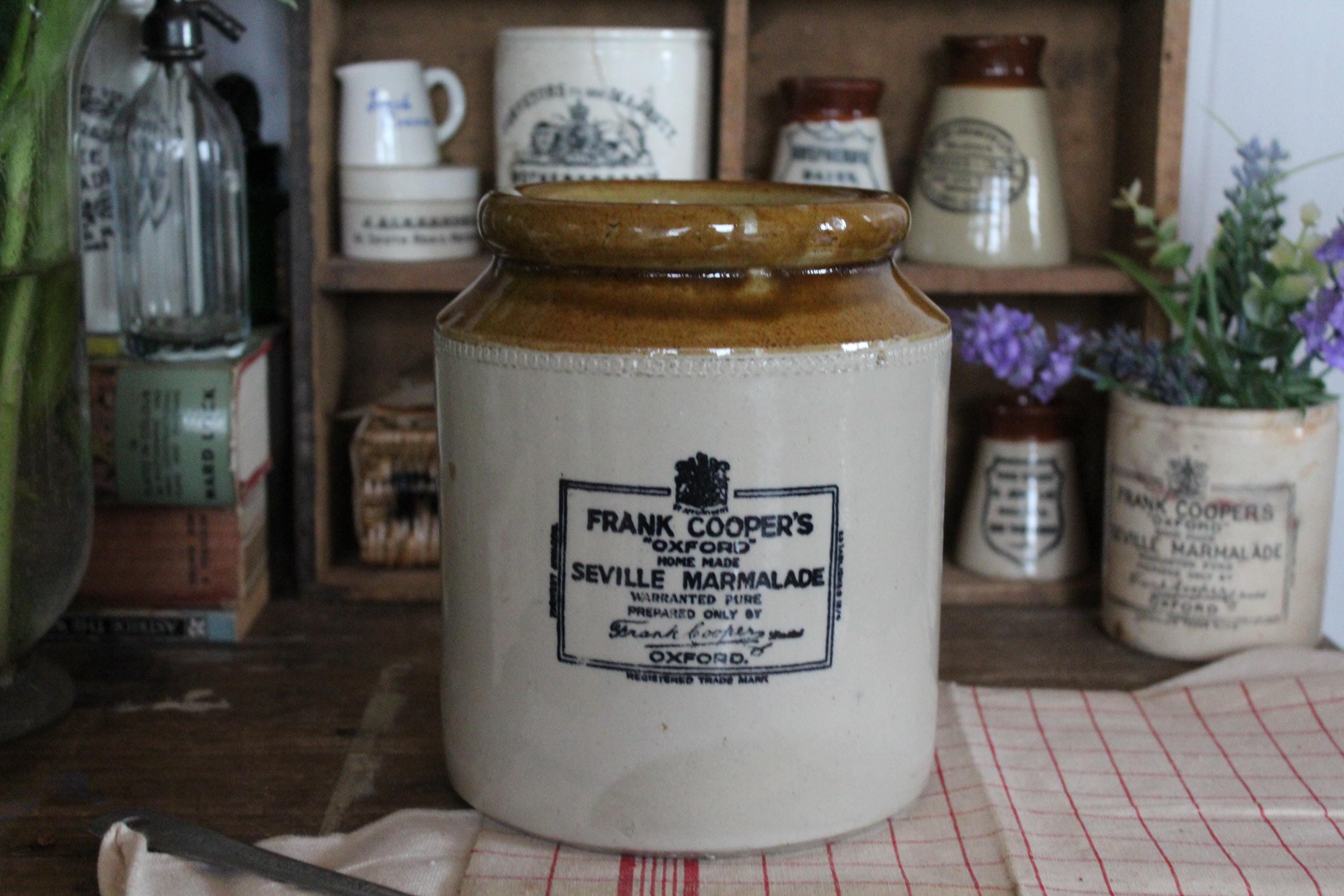 RARE XL Antique Frank Cooper Marmalade Jar – English Advertising