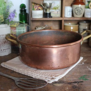 Antique Copper Pan, Antique Copper Cooking Pan, Antique Pan, Antique Cookware, Copper Cooking pot, English Copper Pan, Kitchen Decor