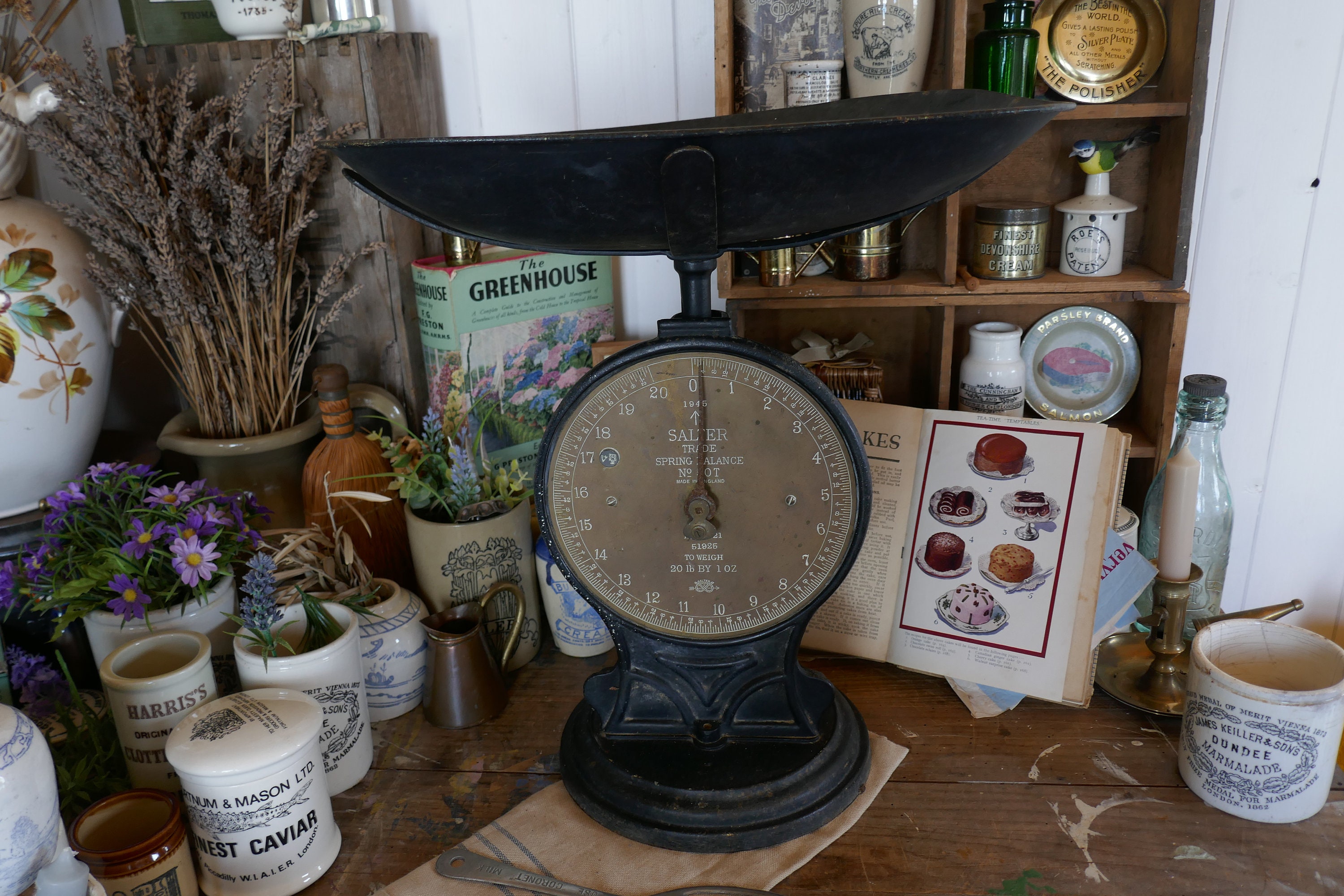 Antique 1920's SALTER No.50 Kitchenscale Balance Food Candy Scale 