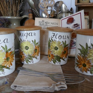 Vintage Canister Set - Ceramic Canister Set - Ceramic Kitchen Canisters - Kitchen Storage Jars - Kitchen Storage Canisters - Crown Devon