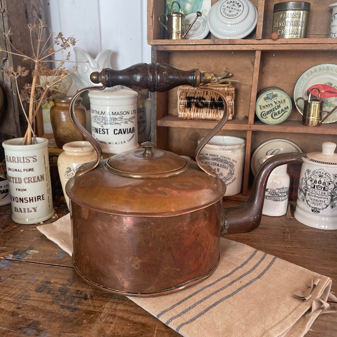 Large Antique Copper Kettle Copper Kettle Antique Copper Etsy