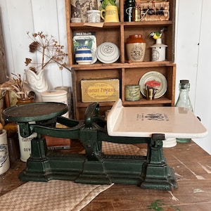 Antique Scale, Antique English Scale, Antique Scales, Weighing Scales, Antique Shop Scales, Kitchen Scale, Vintage Scale, Farmhouse Scale