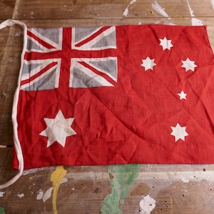 Mini Vintage Australian Flag - Australian Red Ensign Flag - Commonwealth Flag - Vintage Flag -British Made 1930s - British Flag -Union Jack