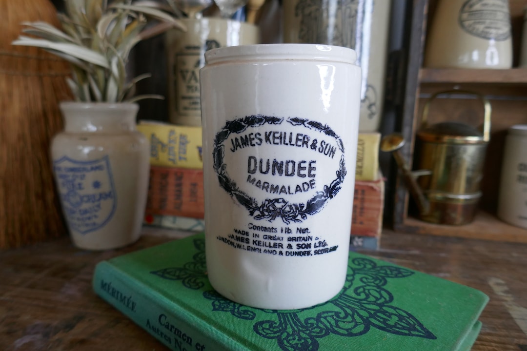 English Advertising Pot Marmalade Jar Dundee Marmalade Antique