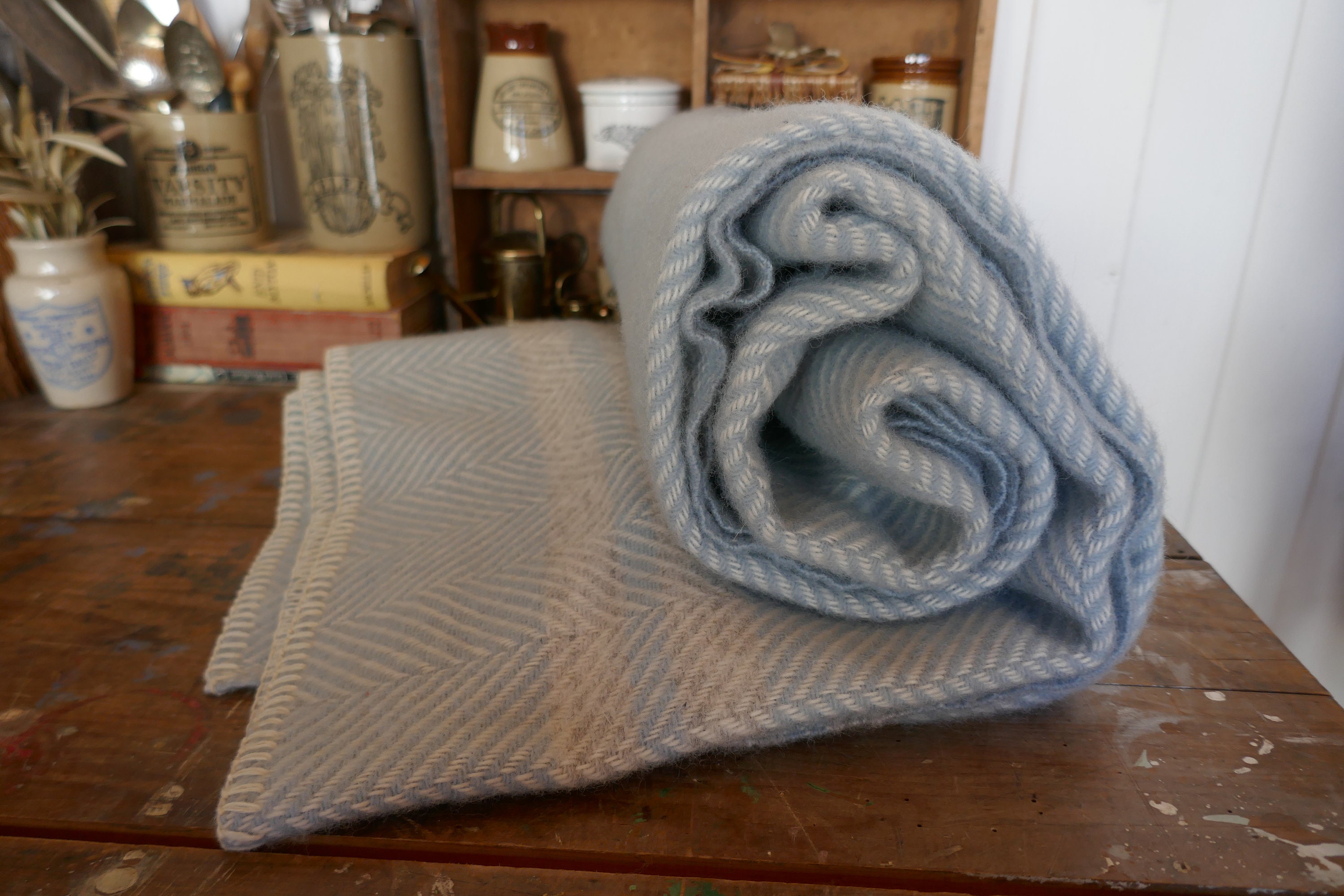 Jeté de couverture en tartan de laine Cornish National tout neuf - France