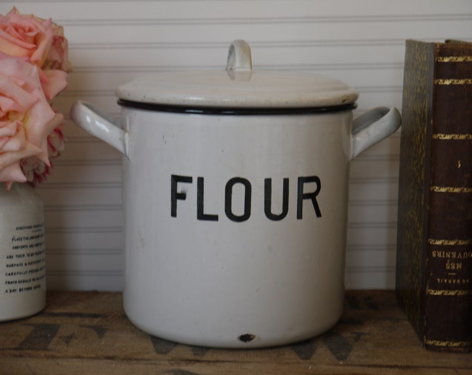 Vintage Enamel Flour Bin Vintage Flour Bin Flour Store Etsy