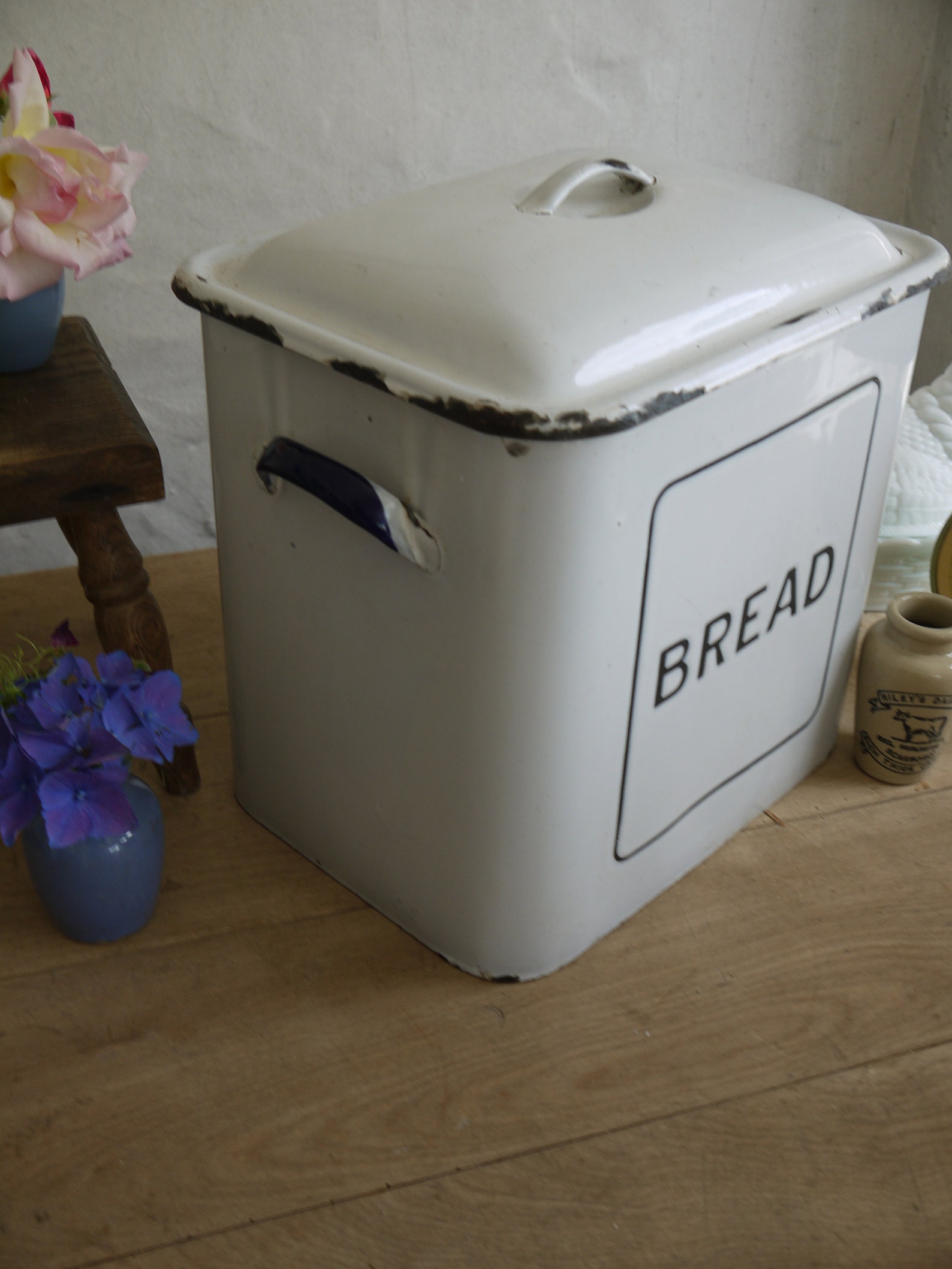 Rare Vintage Bread Box Vintage Enamel Bread Bin Enamel Etsy