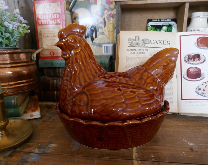 Vintage Hen on Nest Vintage Egg Holder Vintage Chicken on Nest Kitchen
