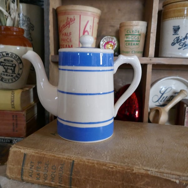 Rare vintage Price Brothers Jug - Rare English Teapot Jug - Antique Tea Pot - Blue and White Jug - vintage Jug - vintage Cafetière - Jug
