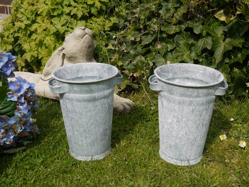 Rustic Flower Bucket Vintage Metal Garden Planter Vintage Etsy