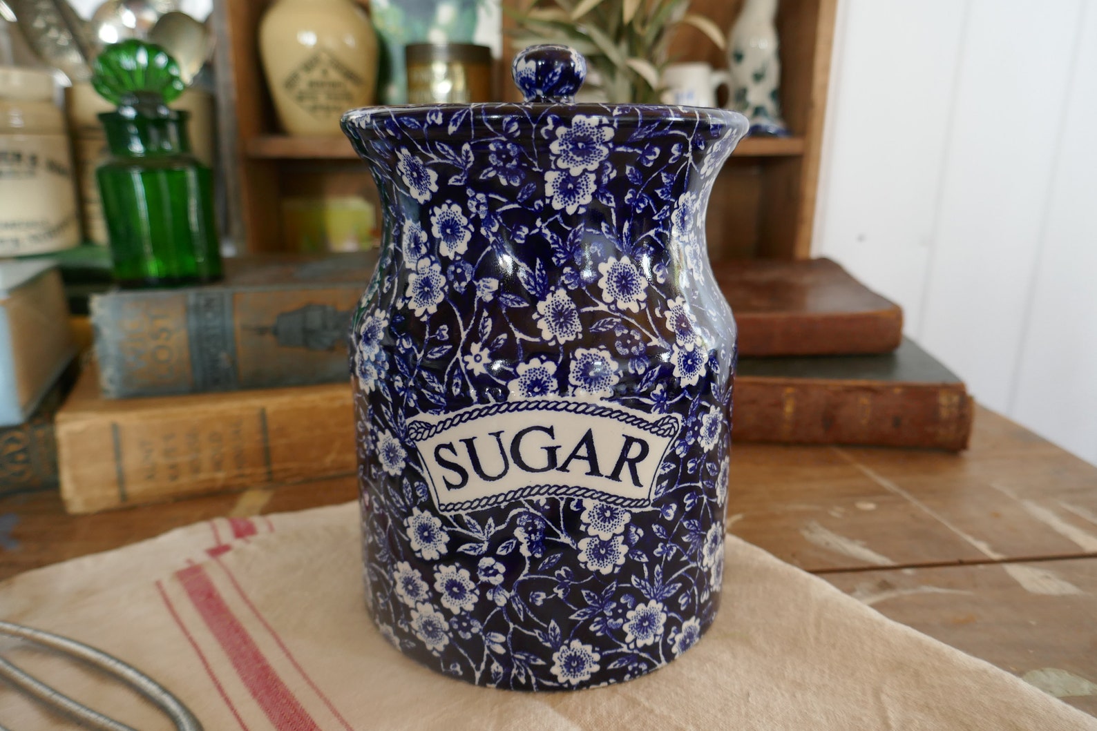 Vintage Burleigh Ware Calico Sugar Pot Vintage Burleigh Ware Etsy