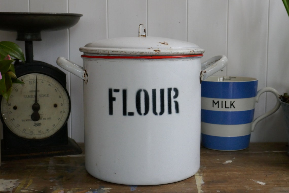 Vintage Emaille Mehl bin Vintage Mehl Bin Mehl-Shop Mehl | Etsy