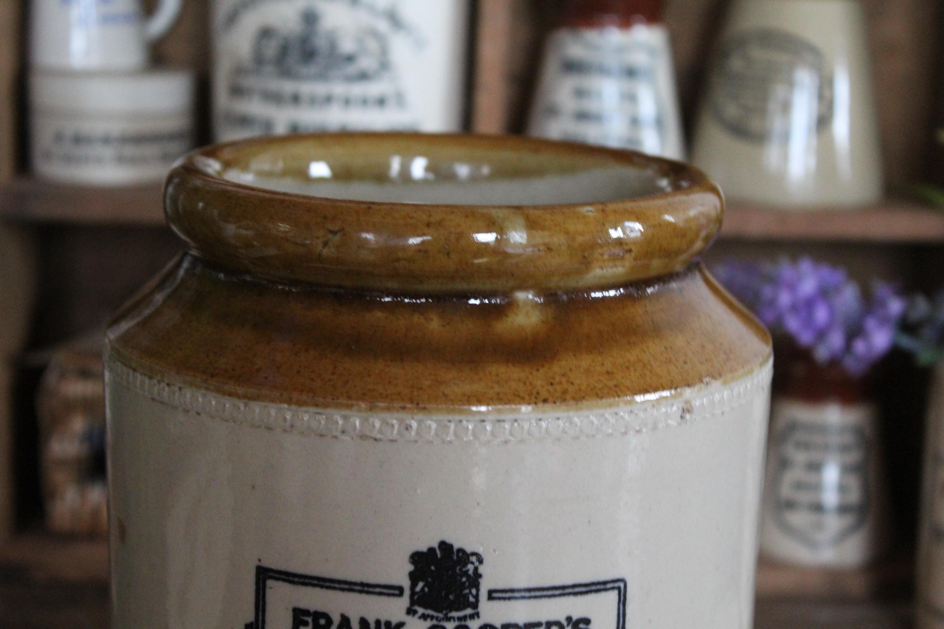 RARE XL Antique Frank Cooper Marmalade Jar – English Advertising