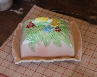 Vintage Butter Dish: English cottagecore decor