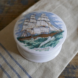 Vintage Gentlemans Relish Pot - Antique Advertising Jar - Chemist Jar - advertising Pot - Apothecary - apothecary jar - Coastal Decor - Pot
