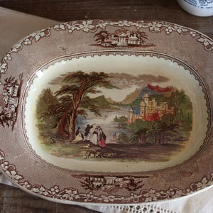 Royal Staffordshire Pottery, Jenny Lind Platter, Jenny Lind Ironstone Plate, Antique Plate, Antique Ironstone Plate, English Farmhouse plate