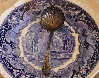 Antique Silver Plate Serving Spoon – English Antique Flatware