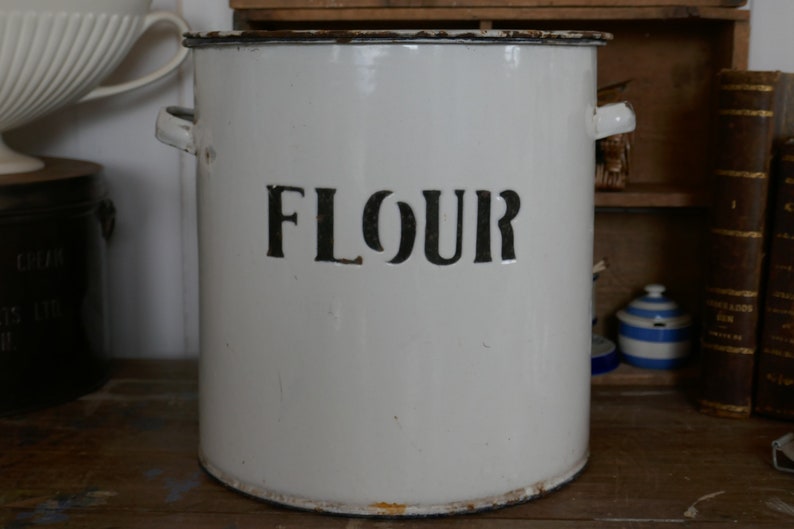 Vintage Enamel Flour Bin Vintage Flour Bin Flour Store Etsy UK