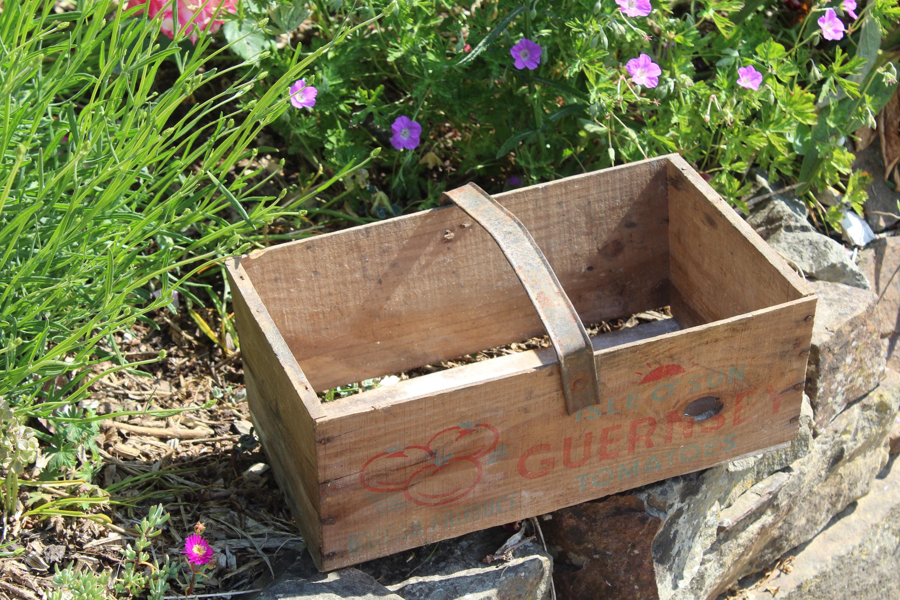 Vintage Wooden Tomato Crate, Vintage wooden Crate, Vintage Kitchen Crate, Wooden Trug Box, Wooden Crate, Wooden Box, Vintage Box