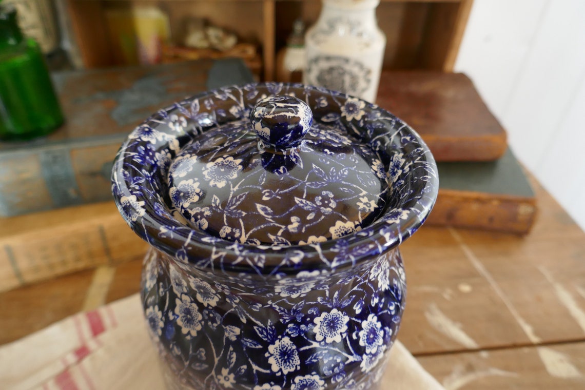 Vintage Burleigh Ware Calico Sugar Pot Vintage Burleigh Ware Etsy