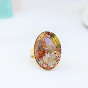 18x25mm Orgonite Ring - Carnelians & Citrine