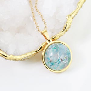 20mm Orgonite Pendant - Clear Quartz & Aquamarine