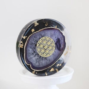 10cm Orgonite Charging Plate ~ Purple Agate