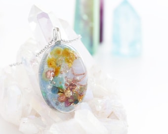 Colgante de orgonita de 30 x 40 mm ~ Ágata de encaje azul