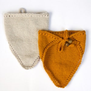 PDF Knitting Pattern Baby Handkerchief Bib